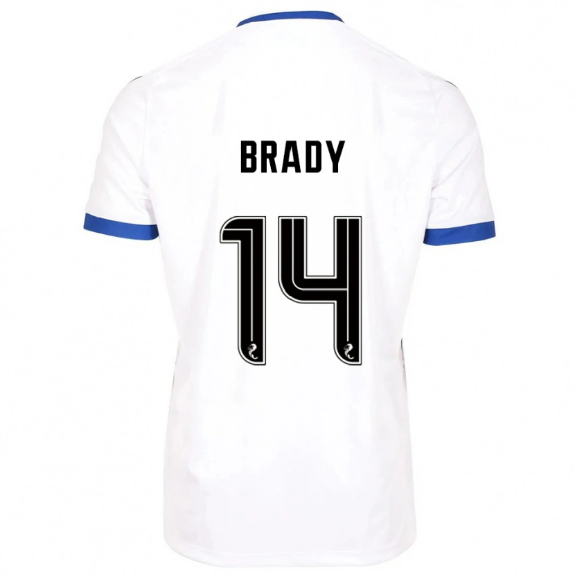 Danxen Kinder Scarlett Brady #14 Weiß Blau Auswärtstrikot Trikot 2025/26 T-Shirt
