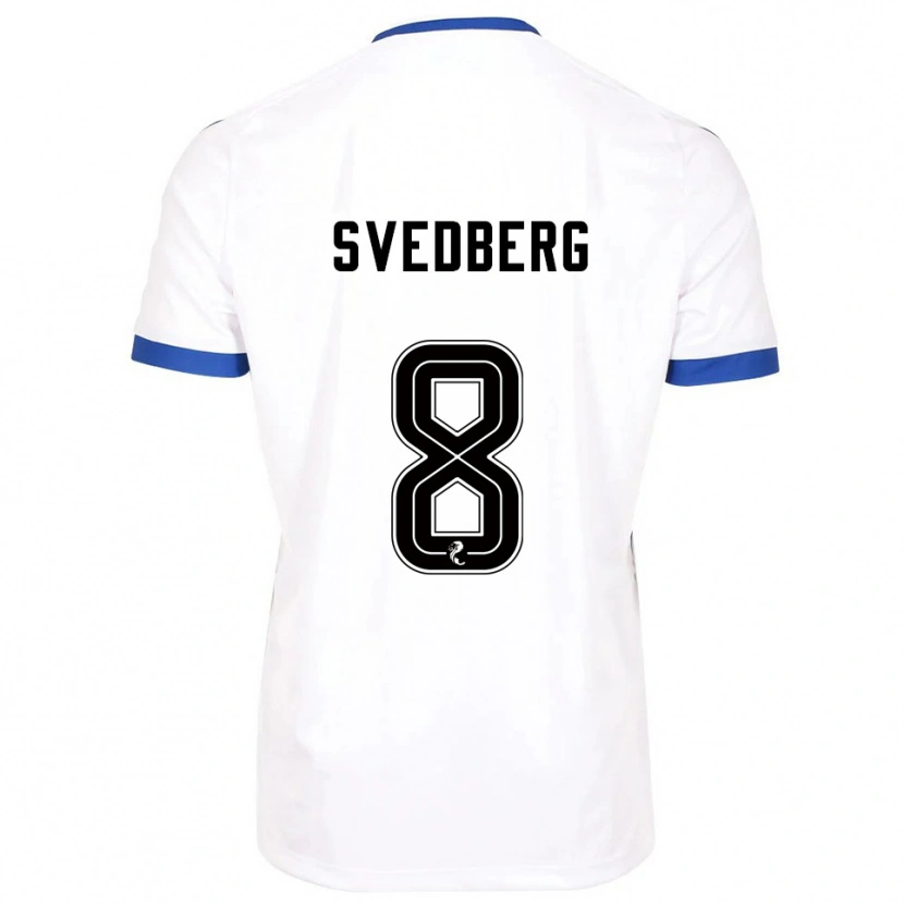 Danxen Kinder Jonathan Svedberg #8 Weiß Blau Auswärtstrikot Trikot 2025/26 T-Shirt