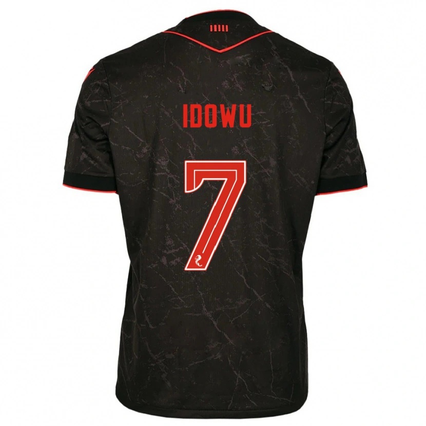 Danxen Kinder Roland Idowu #7 Schwarz Rot Auswärtstrikot Trikot 2025/26 T-Shirt