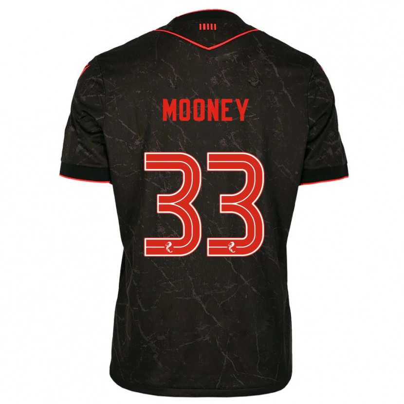 Danxen Kinder Evan Mooney #33 Schwarz Rot Auswärtstrikot Trikot 2025/26 T-Shirt
