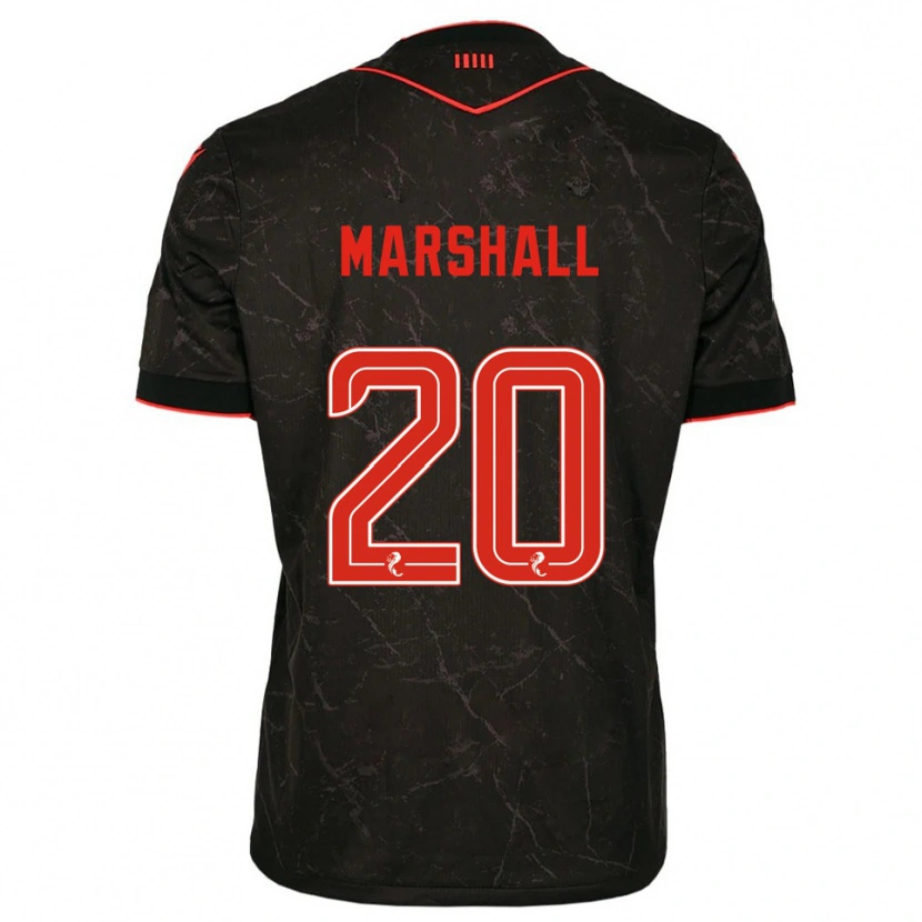 Danxen Kinder Lewis Marshall #20 Schwarz Rot Auswärtstrikot Trikot 2025/26 T-Shirt