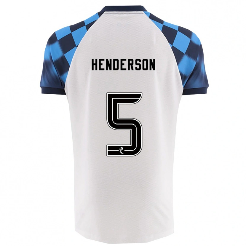 Danxen Kinder Liam Henderson #5 Weiß Himmelblau Auswärtstrikot Trikot 2025/26 T-Shirt