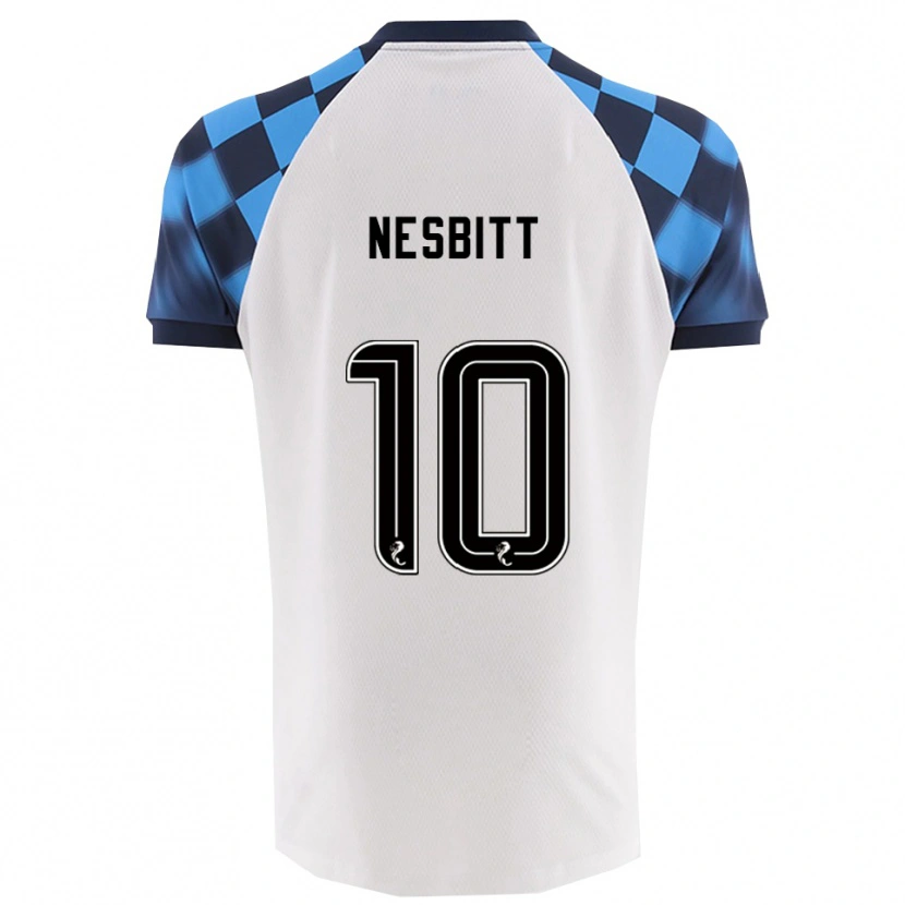Danxen Kinder Aidan Nesbitt #10 Weiß Himmelblau Auswärtstrikot Trikot 2025/26 T-Shirt