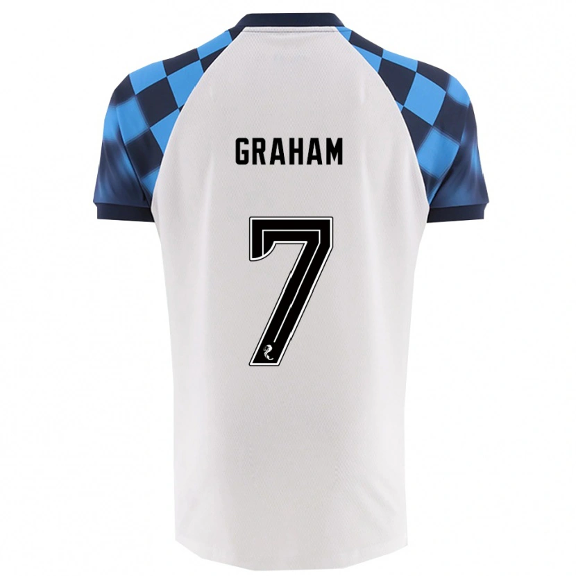 Danxen Kinder Brian Graham #7 Weiß Himmelblau Auswärtstrikot Trikot 2025/26 T-Shirt