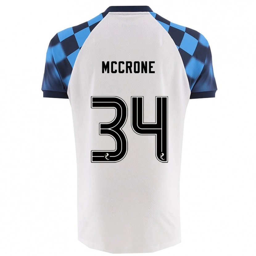Danxen Kinder Caelan Mccrone #34 Weiß Himmelblau Auswärtstrikot Trikot 2025/26 T-Shirt