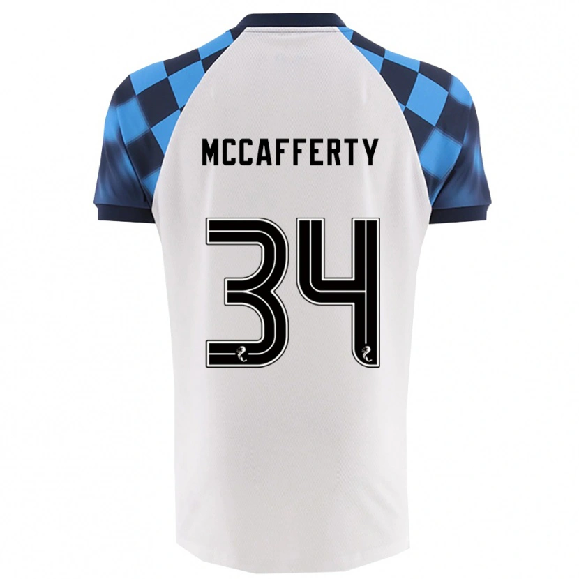 Danxen Kinder Flynn Mccafferty #34 Weiß Himmelblau Auswärtstrikot Trikot 2025/26 T-Shirt