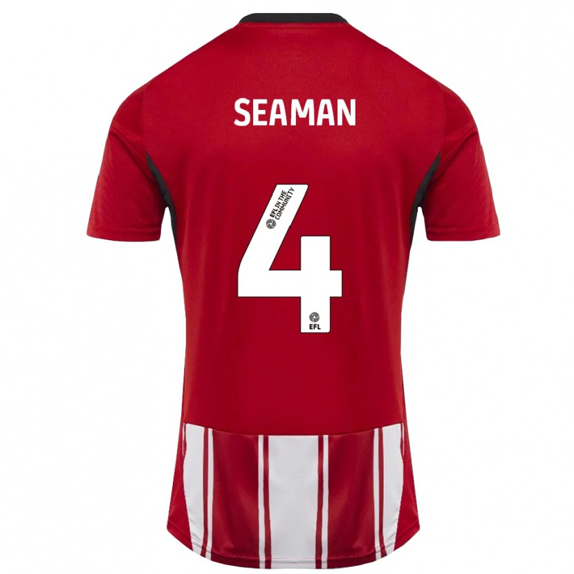 Danxen Herren Jaydee Seaman #4 Rot Weiß Schwarz Heimtrikot Trikot 2025/26 T-Shirt