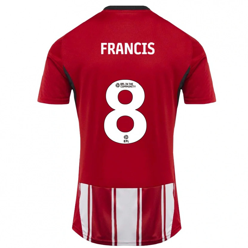 Danxen Herren Ed Francis #8 Rot Weiß Schwarz Heimtrikot Trikot 2025/26 T-Shirt