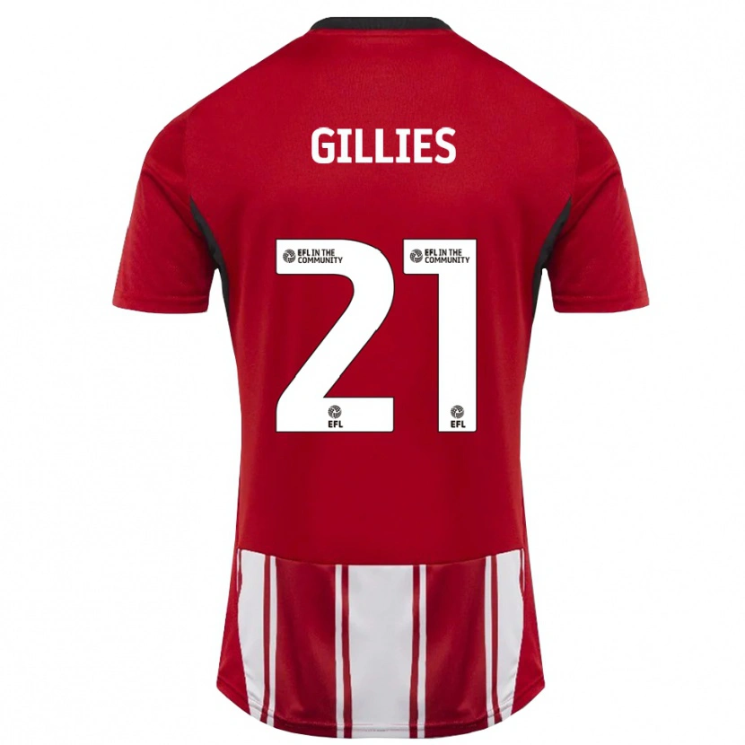 Danxen Herren Sophie Gillies #21 Rot Weiß Schwarz Heimtrikot Trikot 2025/26 T-Shirt