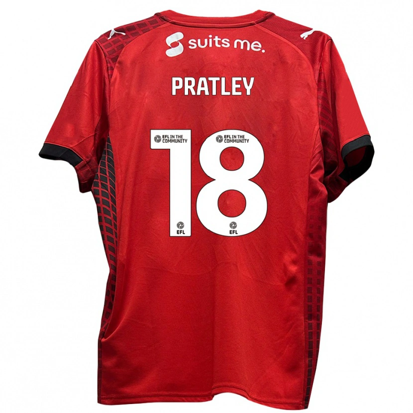 Danxen Herren Darren Pratley #18 Rot Schwarz Heimtrikot Trikot 2025/26 T-Shirt