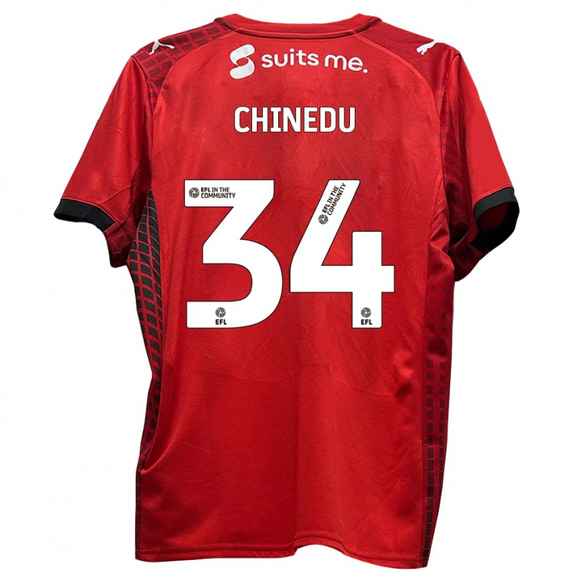 Danxen Herren Phillip Chinedu #34 Rot Schwarz Heimtrikot Trikot 2025/26 T-Shirt