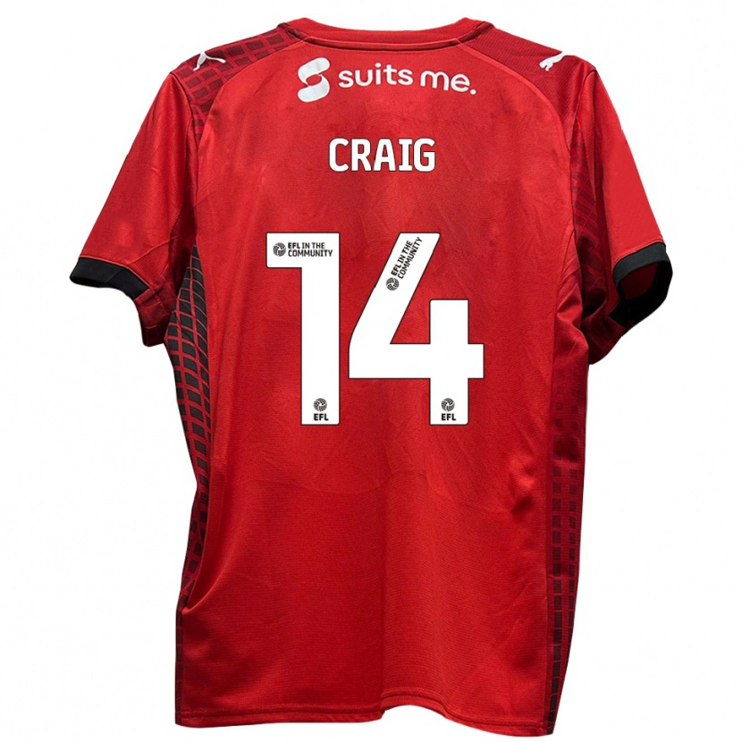 Danxen Herren Michael Craig #14 Rot Schwarz Heimtrikot Trikot 2025/26 T-Shirt
