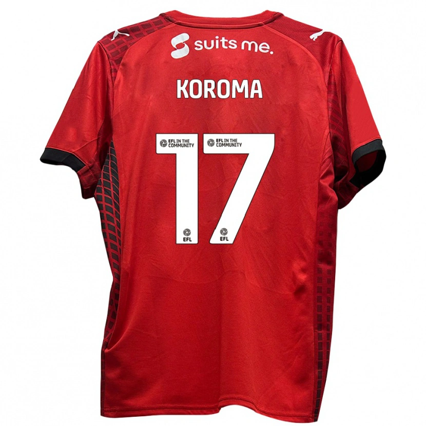 Danxen Herren Josh Koroma #17 Rot Schwarz Heimtrikot Trikot 2025/26 T-Shirt