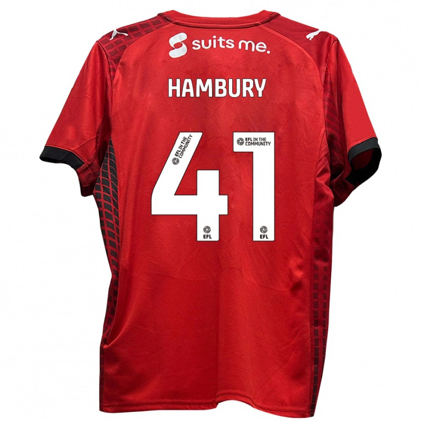 Danxen Herren Zack Hambury #41 Rot Schwarz Heimtrikot Trikot 2025/26 T-Shirt
