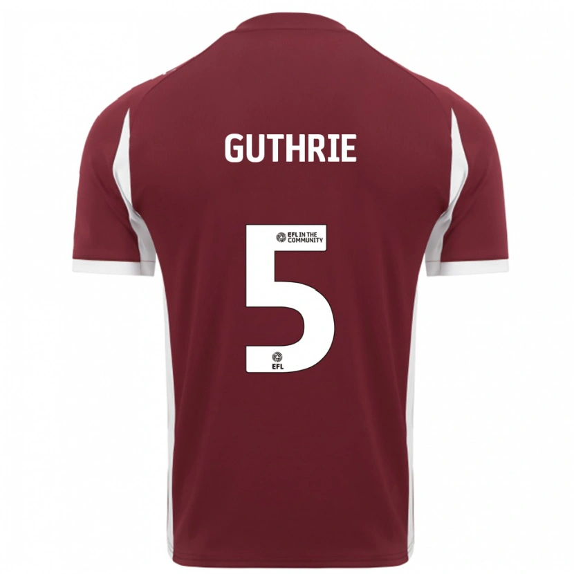 Danxen Herren Jon Guthrie #5 Burgunderrot Weiß Heimtrikot Trikot 2025/26 T-Shirt