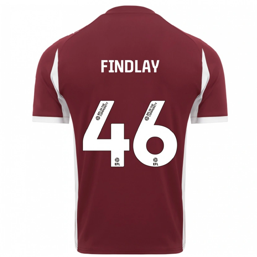 Danxen Herren Freddie Findlay #46 Burgunderrot Weiß Heimtrikot Trikot 2025/26 T-Shirt