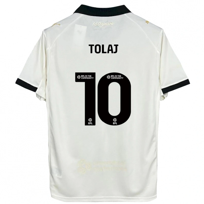Danxen Herren Lorent Tolaj #10 Cremeweiß Schwarz Heimtrikot Trikot 2025/26 T-Shirt