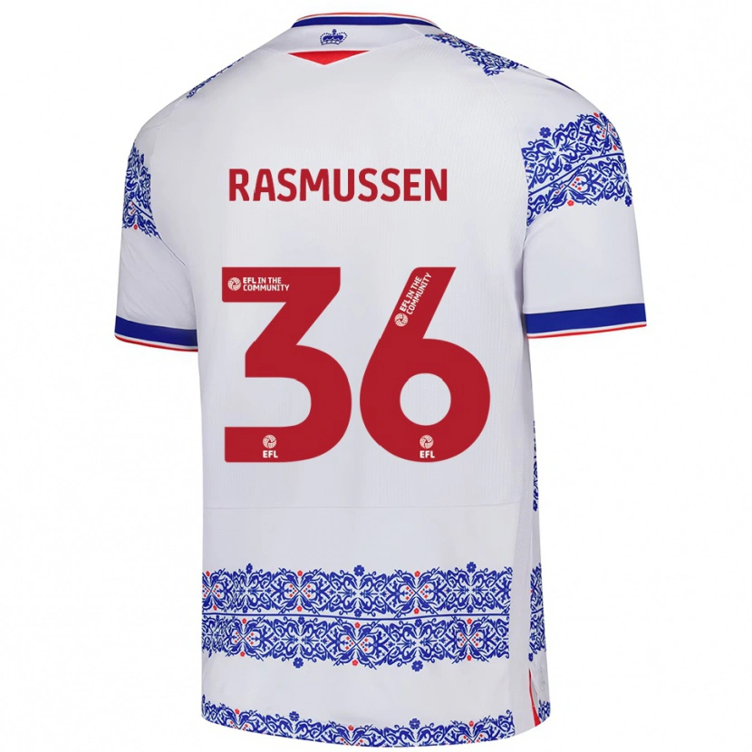 Danxen Herren Tash Rasmussen #36 Weiß Blau Heimtrikot Trikot 2025/26 T-Shirt