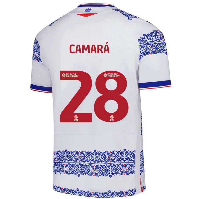 Danxen Herren Mamadi Camará #28 Weiß Blau Heimtrikot Trikot 2025/26 T-Shirt