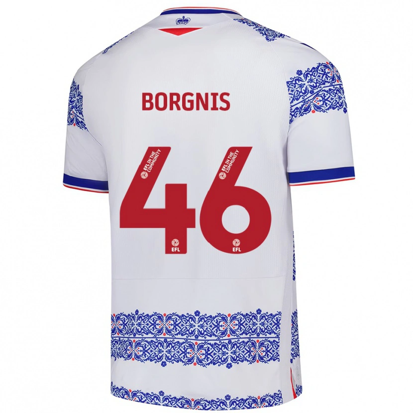 Danxen Herren Jacob Borgnis #46 Weiß Blau Heimtrikot Trikot 2025/26 T-Shirt
