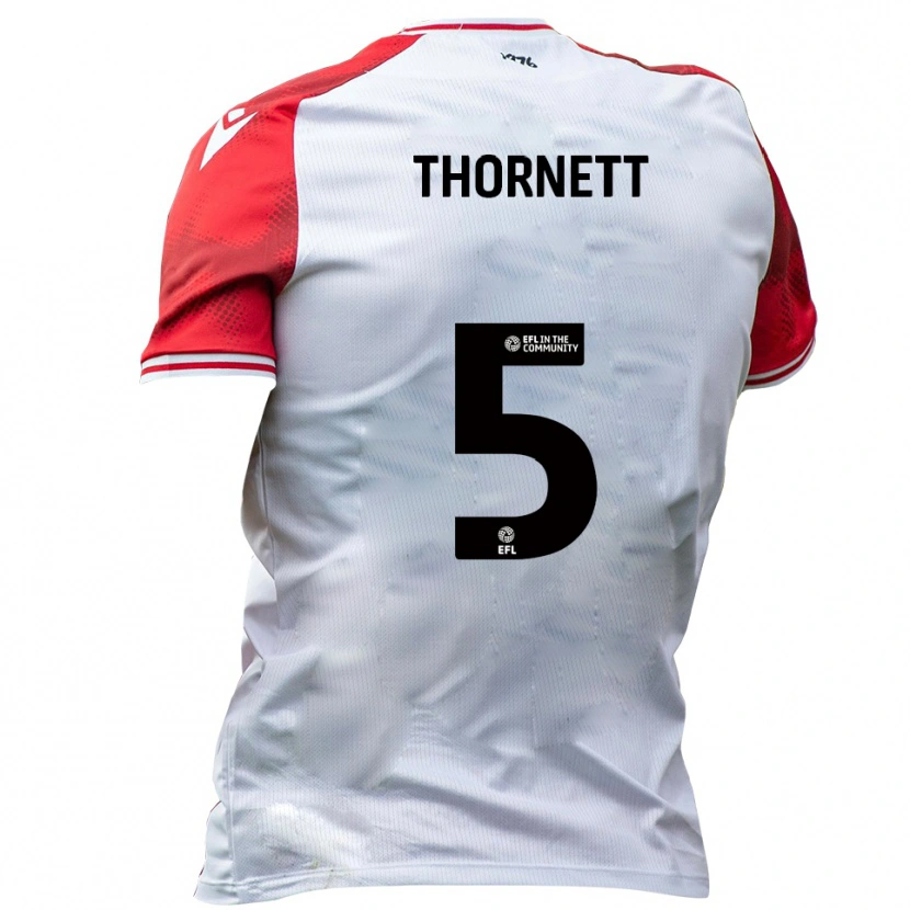 Danxen Herren Alfie Thornett #5 Weiß Rot Heimtrikot Trikot 2025/26 T-Shirt
