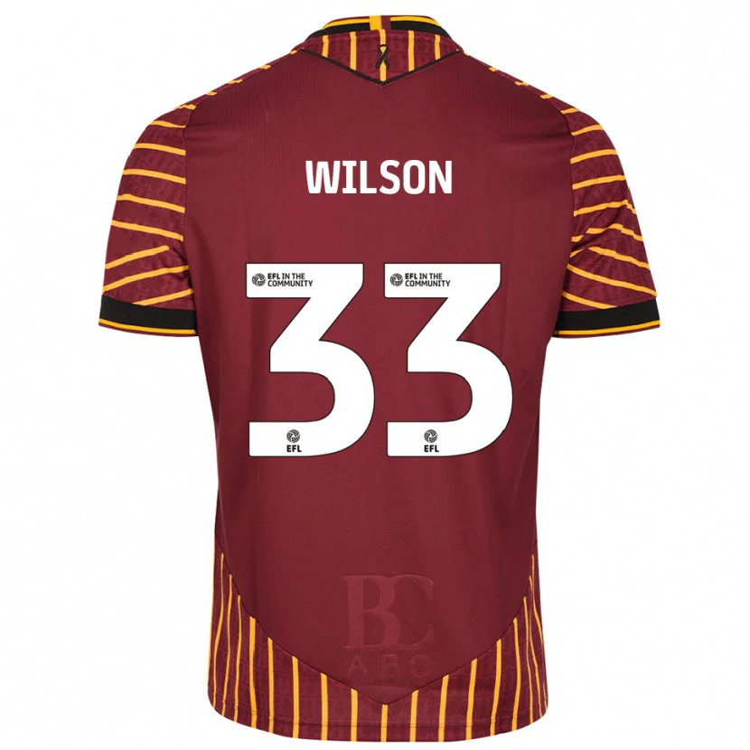 Danxen Herren Adam Wilson #33 Orange Burgunderrot Heimtrikot Trikot 2025/26 T-Shirt
