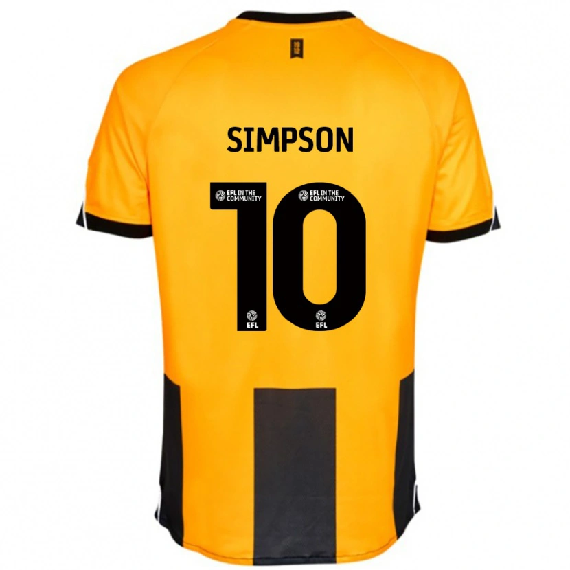 Danxen Herren Harley-Jean Simpson #10 Orange Schwarz Heimtrikot Trikot 2025/26 T-Shirt