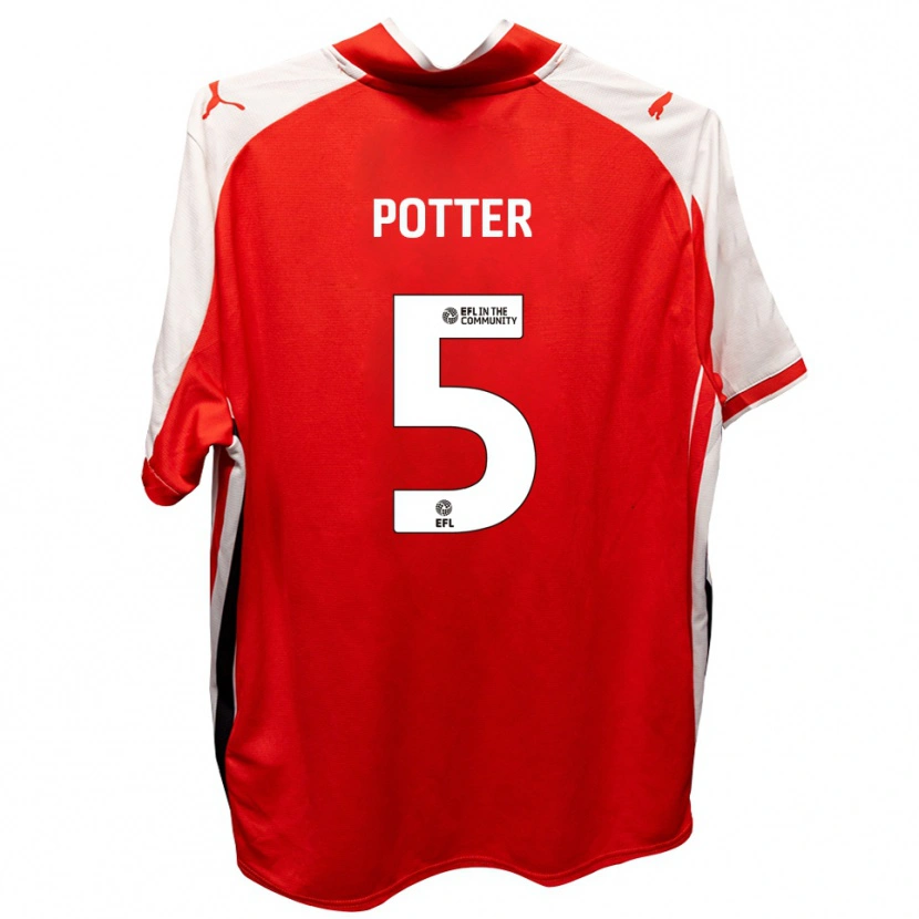 Danxen Herren Finley Potter #5 Rot Weiß Heimtrikot Trikot 2025/26 T-Shirt