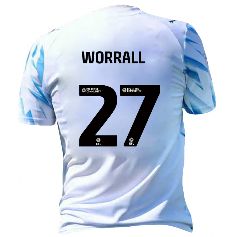 Danxen Herren David Worrall #27 Weiß Himmelblau Heimtrikot Trikot 2025/26 T-Shirt