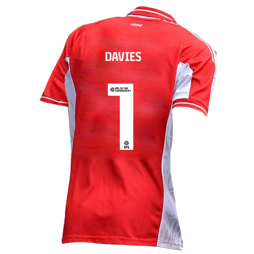 Danxen Herren Harvey Davies #1 Rot Weiß Heimtrikot Trikot 2025/26 T-Shirt