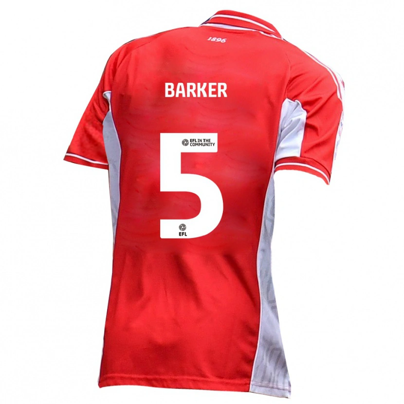 Danxen Herren Charlie Barker #5 Rot Weiß Heimtrikot Trikot 2025/26 T-Shirt