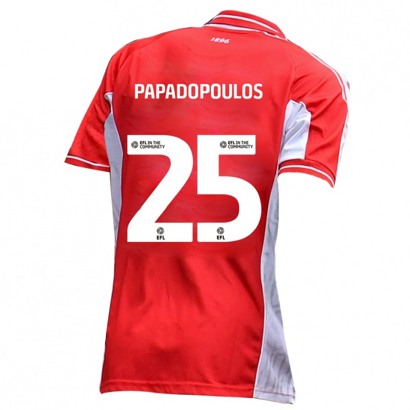 Danxen Herren Antony Papadopoulos #25 Rot Weiß Heimtrikot Trikot 2025/26 T-Shirt