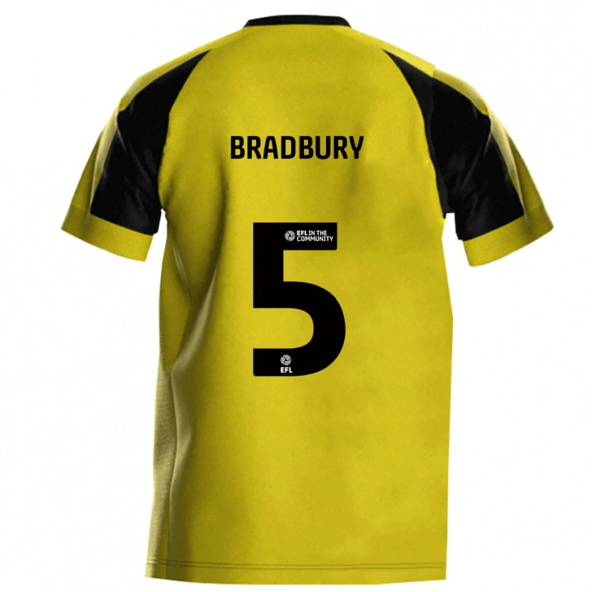 Danxen Herren Tom Bradbury #5 Gelb Grau Heimtrikot Trikot 2025/26 T-Shirt
