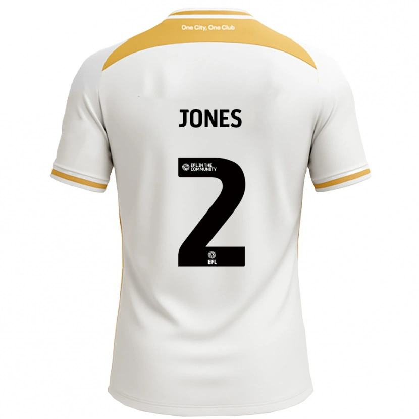 Danxen Herren Gethin Jones #2 Weiß Gold Heimtrikot Trikot 2025/26 T-Shirt