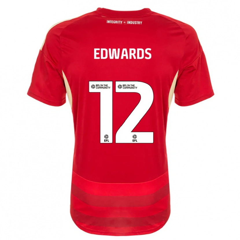 Danxen Herren Tom Edwards #12 Rot Weiß Heimtrikot Trikot 2025/26 T-Shirt