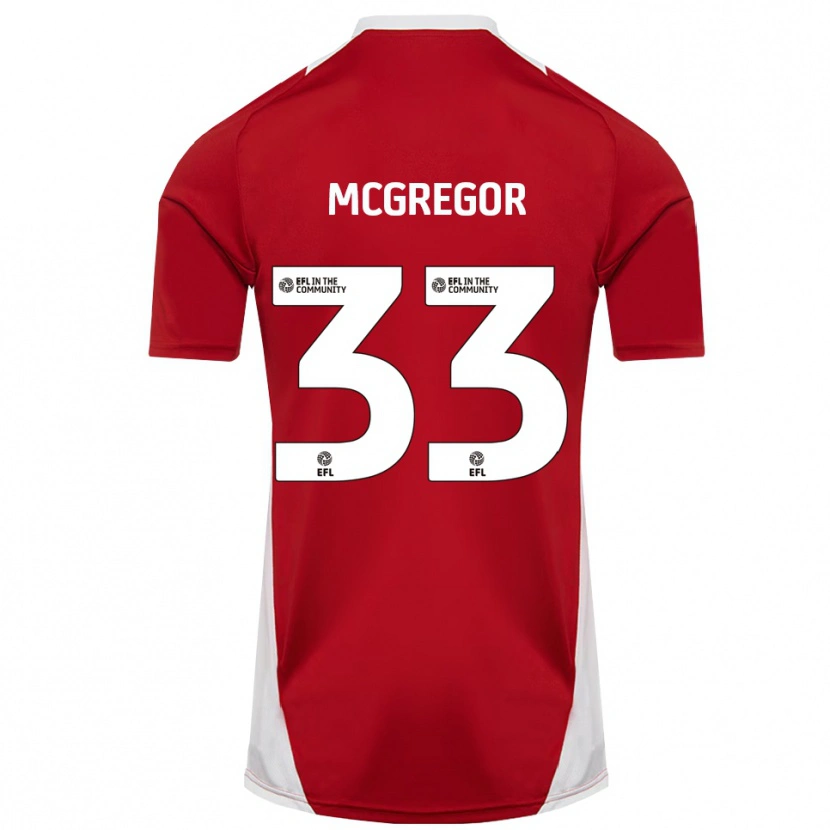 Danxen Herren Joel Mcgregor #33 Rot Weiß Gold Heimtrikot Trikot 2025/26 T-Shirt