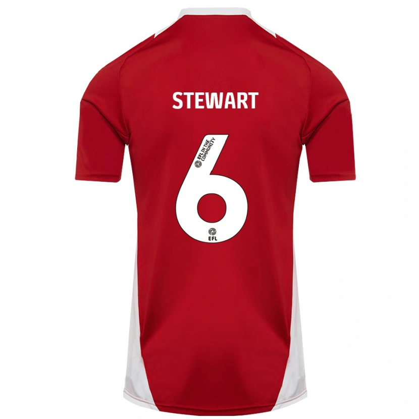 Danxen Herren Alistair Stewart #6 Rot Weiß Gold Heimtrikot Trikot 2025/26 T-Shirt