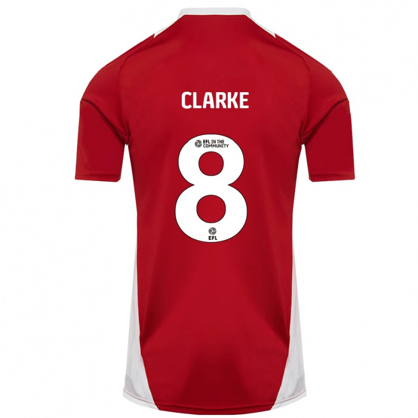 Danxen Herren Ollie Clarke #8 Rot Weiß Gold Heimtrikot Trikot 2025/26 T-Shirt