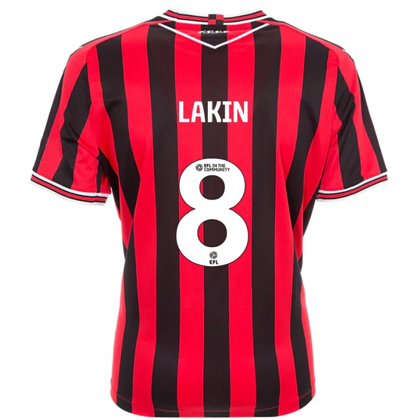 Danxen Herren Charlie Lakin #8 Rot Schwarz Heimtrikot Trikot 2025/26 T-Shirt