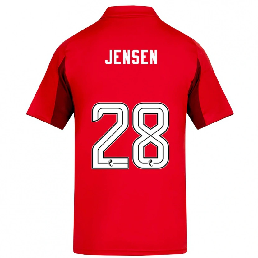 Danxen Herren Alexander Jensen #28 Rot Burgunderrot Heimtrikot Trikot 2025/26 T-Shirt