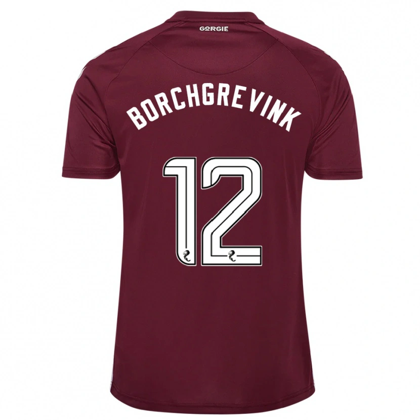 Danxen Herren Christian Borchgrevink #12 Burgunderrot Weiß Heimtrikot Trikot 2025/26 T-Shirt