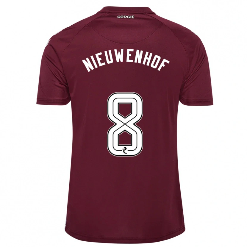Danxen Herren Calem Nieuwenhof #8 Burgunderrot Weiß Heimtrikot Trikot 2025/26 T-Shirt