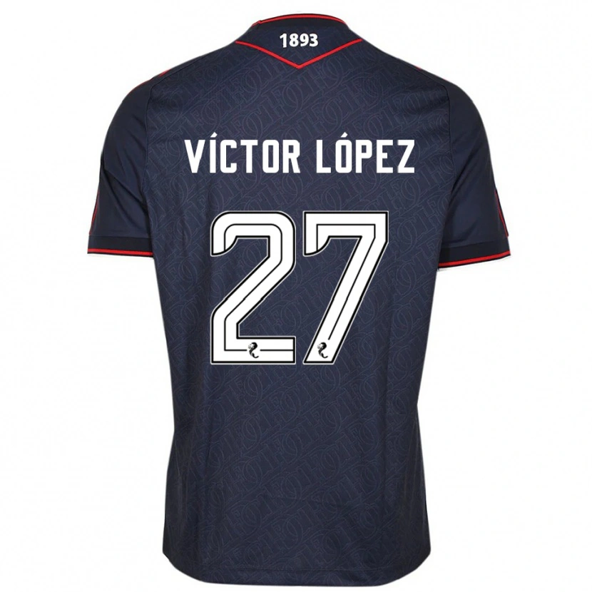 Danxen Herren Víctor López #27 Marine Weiß Heimtrikot Trikot 2025/26 T-Shirt