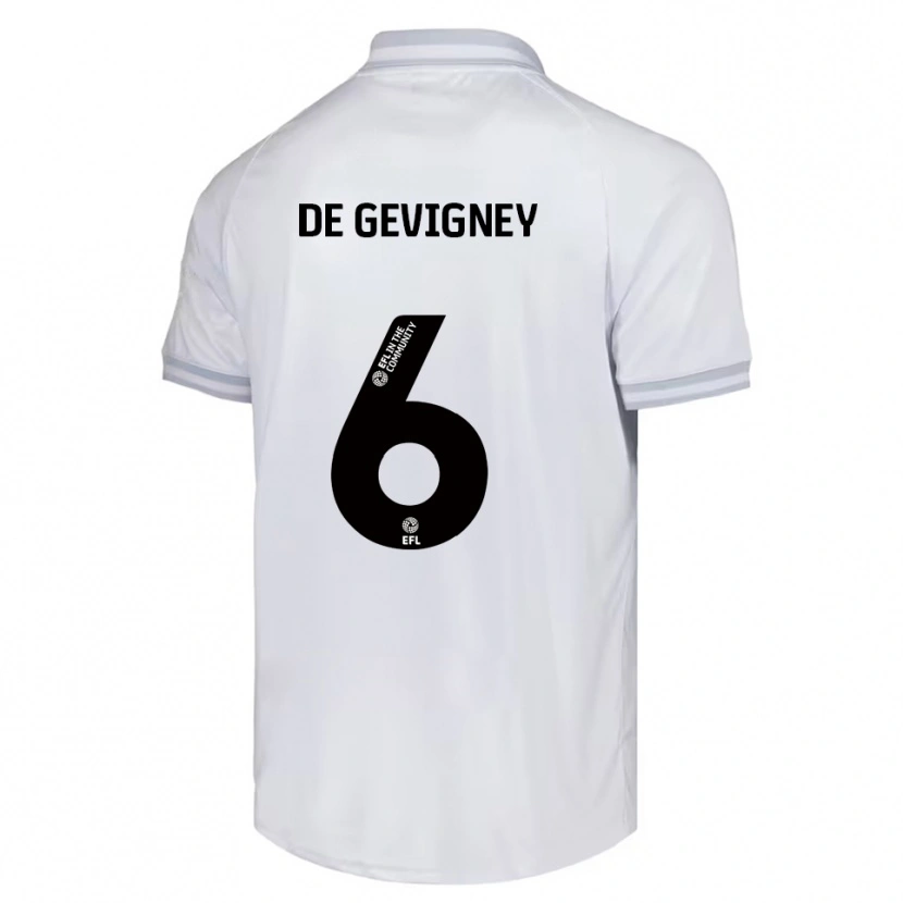 Danxen Herren Maël De Gevigney #6 Weiß Grau Schwarz Auswärtstrikot Trikot 2025/26 T-Shirt