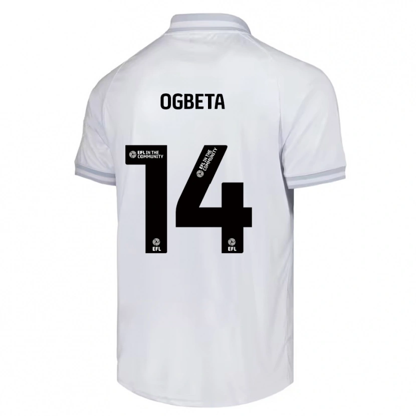 Danxen Herren Nathanael Ogbeta #14 Weiß Grau Schwarz Auswärtstrikot Trikot 2025/26 T-Shirt