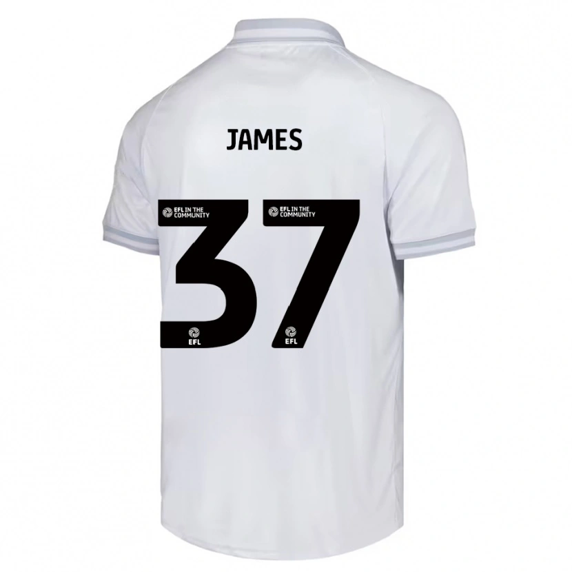 Danxen Herren Nathan James #37 Weiß Grau Schwarz Auswärtstrikot Trikot 2025/26 T-Shirt
