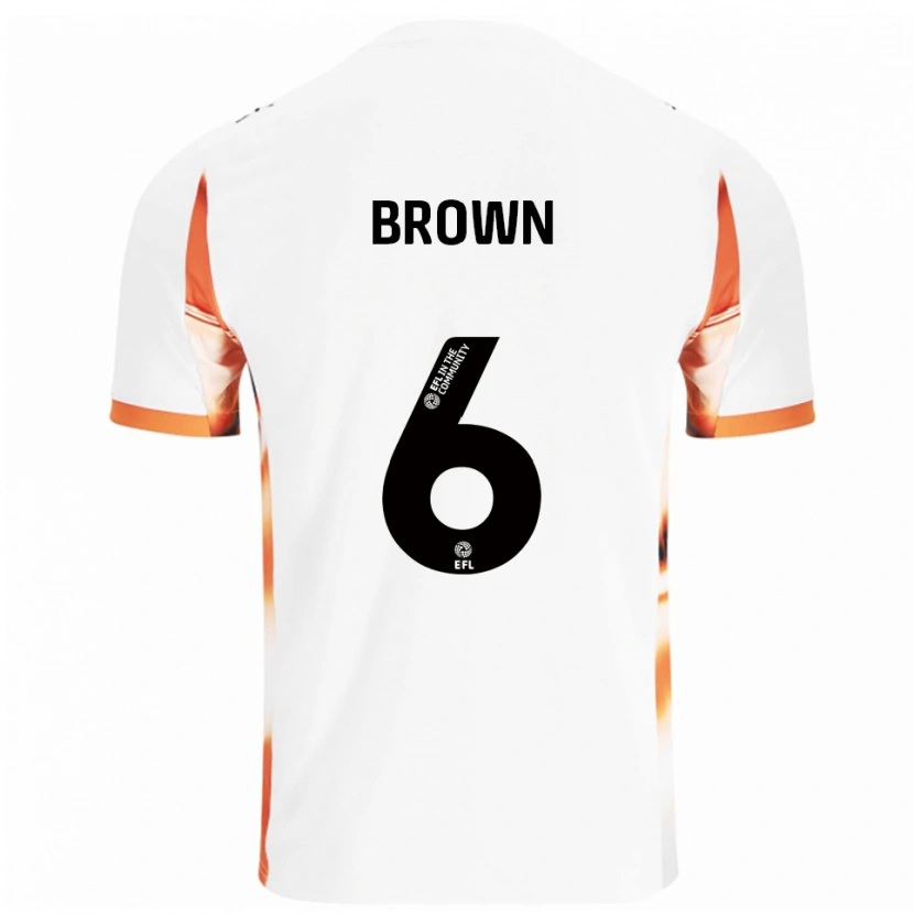 Danxen Herren Jordan Brown #6 Weiß Orange Schwarz Auswärtstrikot Trikot 2025/26 T-Shirt