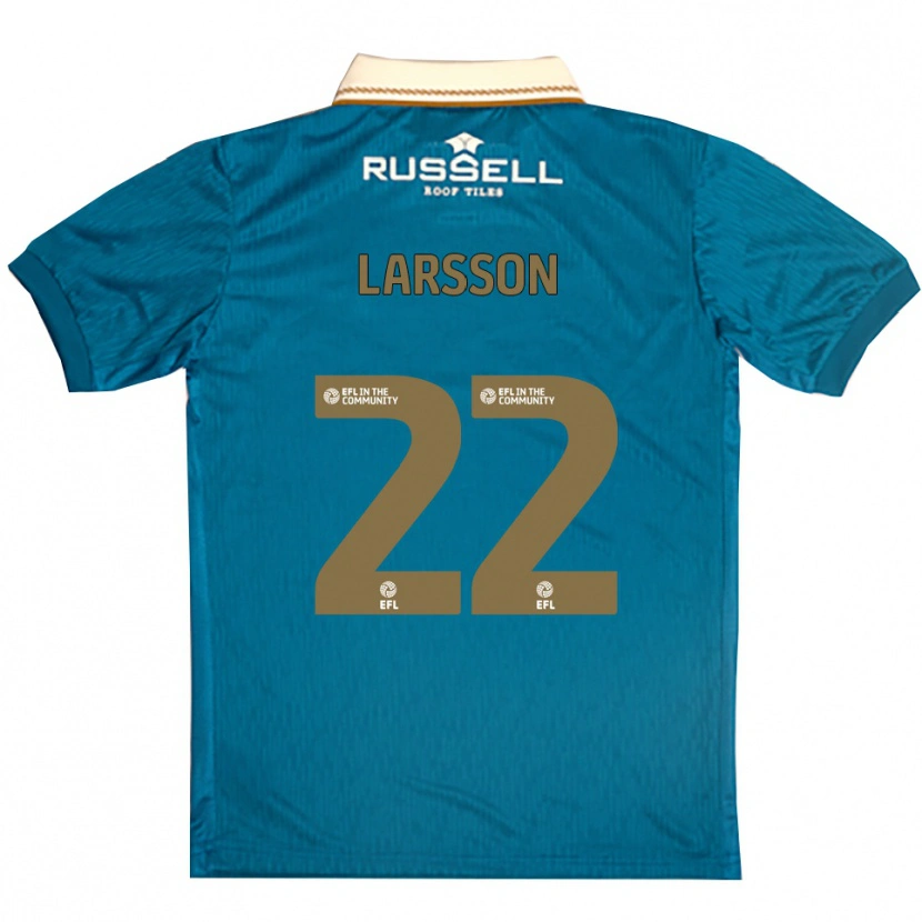 Danxen Herren Julian Larsson #22 Himmelblau Weiß Auswärtstrikot Trikot 2025/26 T-Shirt