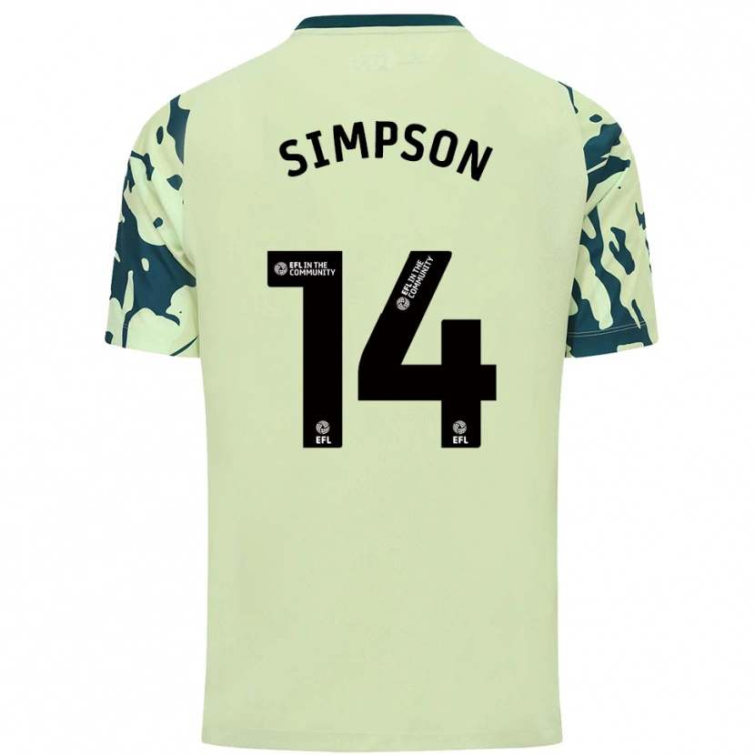 Danxen Herren Jasmine Simpson #14 Dunkelgrün Auswärtstrikot Trikot 2025/26 T-Shirt