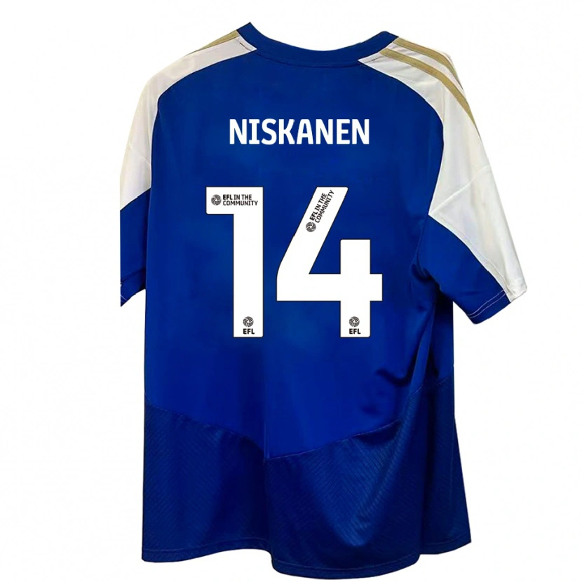 Danxen Herren Ilmari Niskanen #14 Blau Weiß Gold Auswärtstrikot Trikot 2025/26 T-Shirt